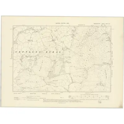 1902 Map of Radnorshire XXIII.SE, 1905 Print