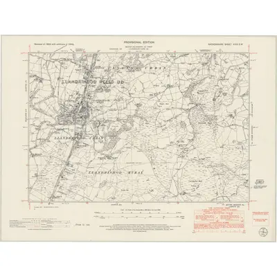 1948 Map of Radnorshire XXIII.SW, 1953 Print