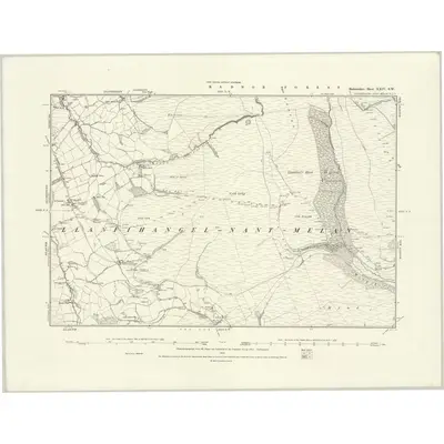 1886 Map of Radnorshire XXIV.SW, 1888 Print