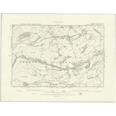 1887 Map of Radnorshire XXIX.NE, 1888 Print