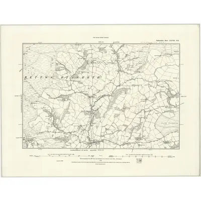 1887 Map of Radnorshire XXVIII.NE, 1888 Print