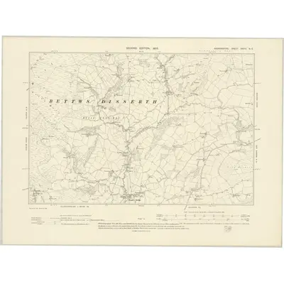 1902 Map of Radnorshire XXVIII.NE, 1905 Print