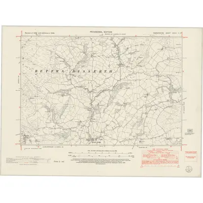 1948 Map of Radnorshire XXVIII.NE, 1953 Print