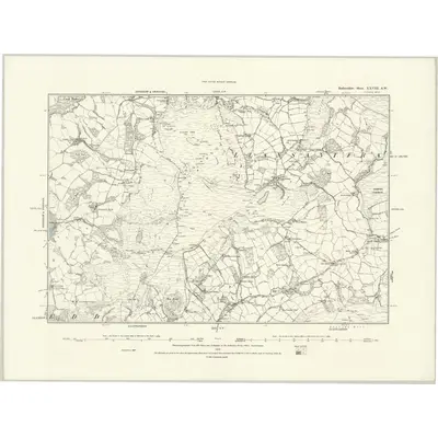 1887 Map of Radnorshire XXVIII.SW, 1888 Print