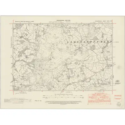 1948 Map of Radnorshire XXVIII.SW, 1953 Print