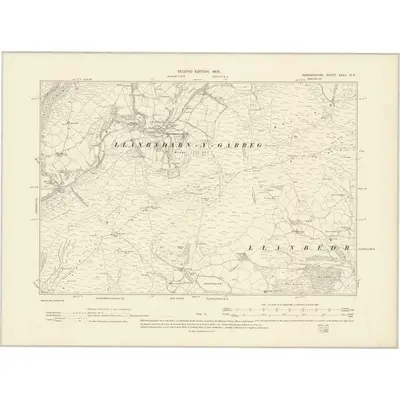1902 Map of Radnorshire XXXII.SE, 1905 Print