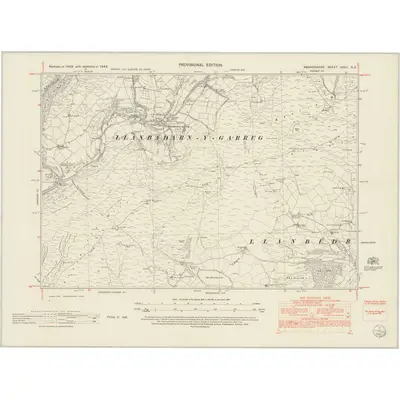 1948 Map of Radnorshire XXXII.SE, 1952 Print