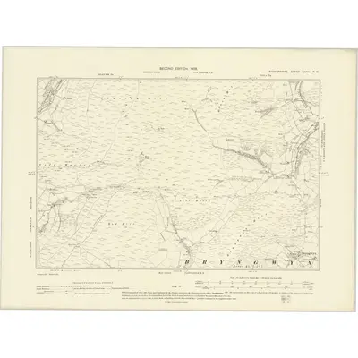 1902 Map of Radnorshire XXXIII.NW, 1905 Print