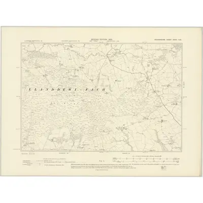 1902 Map of Radnorshire XXXVI.NW, 1905 Print