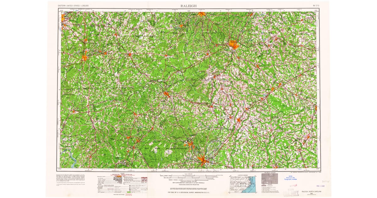 Old Maps of Turlington NC for - Raleigh Wake County Nc Usgs Topo 1953 P1965 Og 1200x630