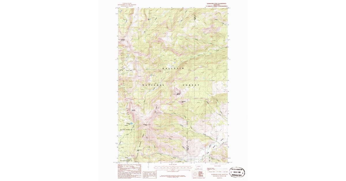 1986 Map of Ramshorn Peak, Gallatin County, MT — High-Res | Pastmaps