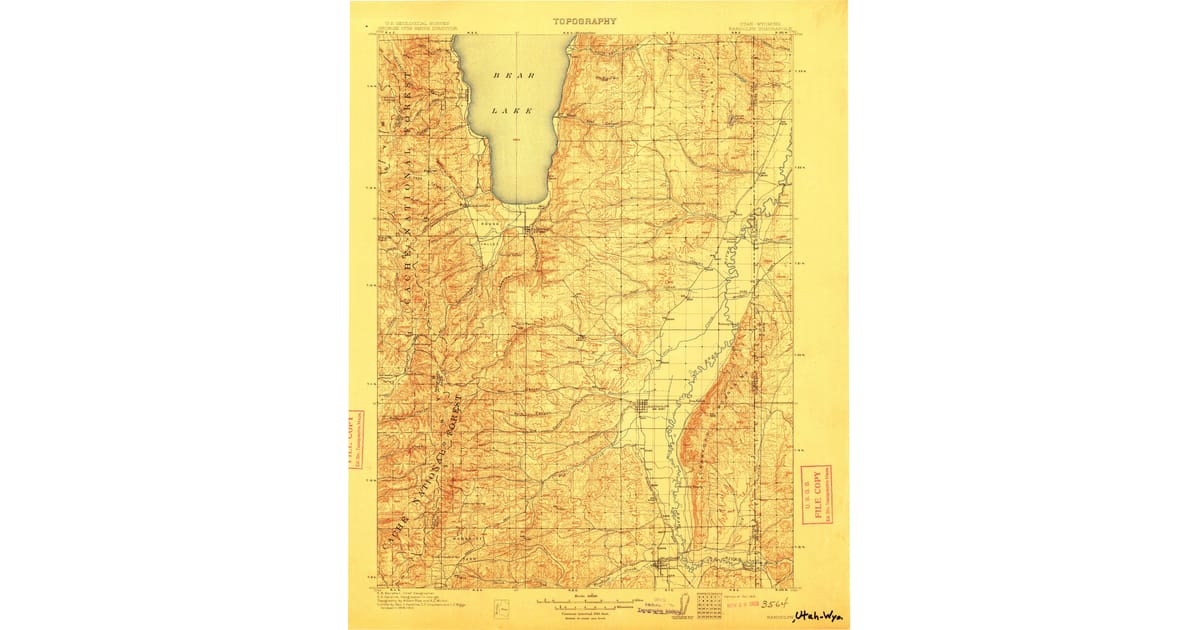 Old Maps of Woodruff UT for Hiking - Randolph Rich County Ut Usgs Topo 1912 Og 1200x630