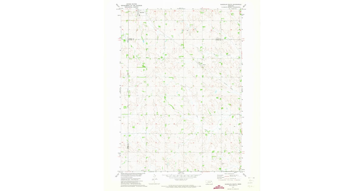 1971 Map of Randolph South, Wayne County, NE — High-Res | Pastmaps