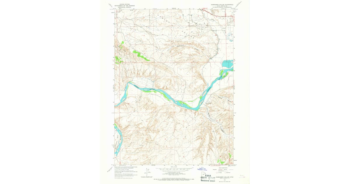 Acotprmaps Rasmussen 1965 Map of Rasmussen Hollow, Uintah County, UT — High-Res | Pastmaps