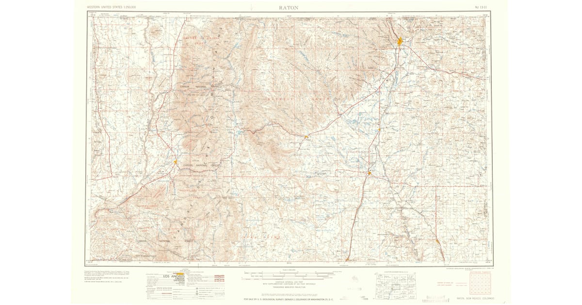 1958 Map of Raton, NM — High-Res | Pastmaps