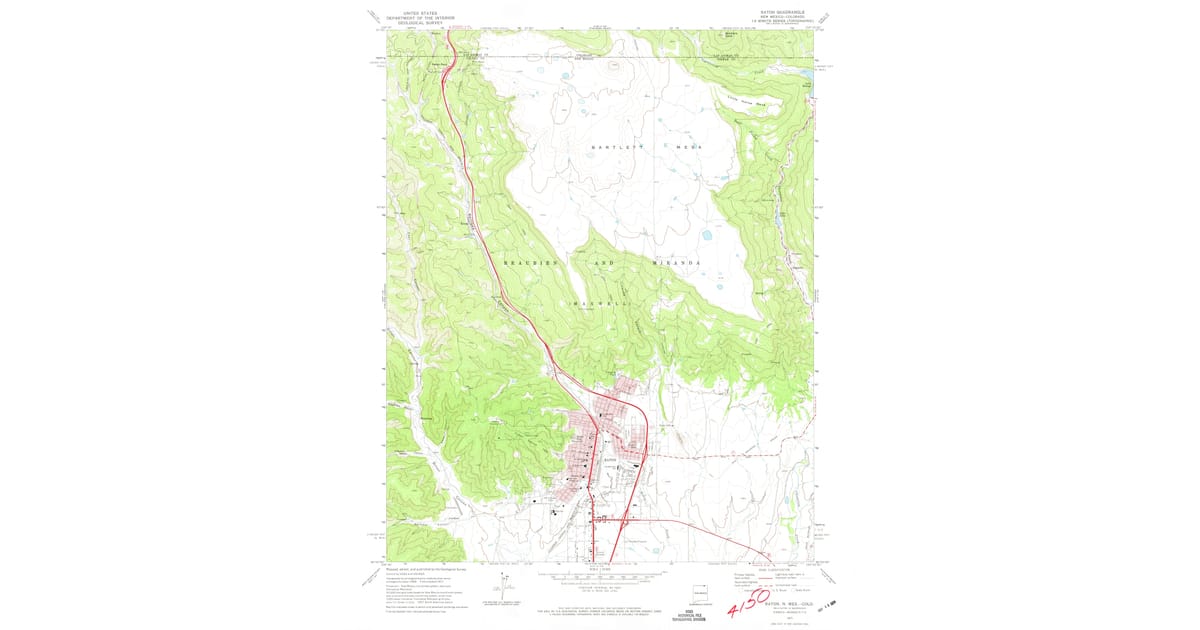 Map Off Raton 1971 Map of Raton, NM — High-Res | Pastmaps