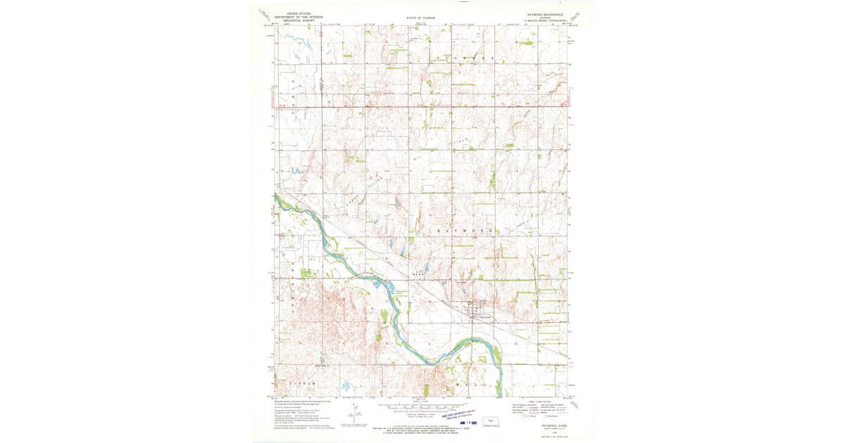 1970 Map of Raymond, KS — High-Res | Pastmaps