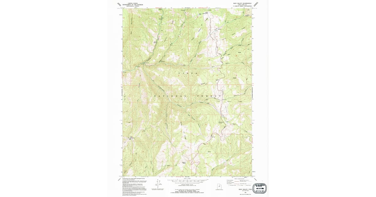 Rays Rocks Map 1994 Map of Rays Valley, Utah County, UT — High-Res | Pastmaps