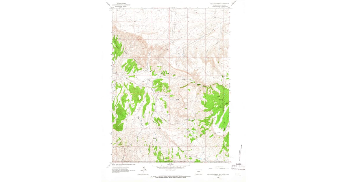 Midland Wyoming Ranch Map.pdf 1963 Map of Red Creek Ranch, Sweetwater County, WY — High-Res | Pastmaps
