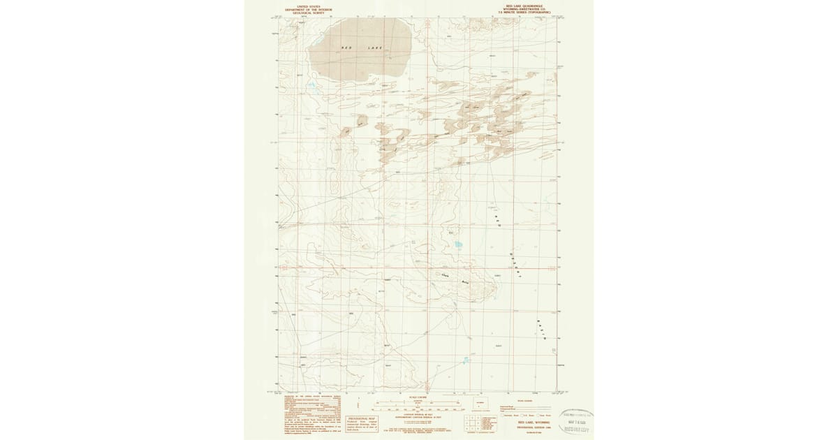 1988 Map of Red Lake, Sweetwater County, WY — High-Res | Pastmaps