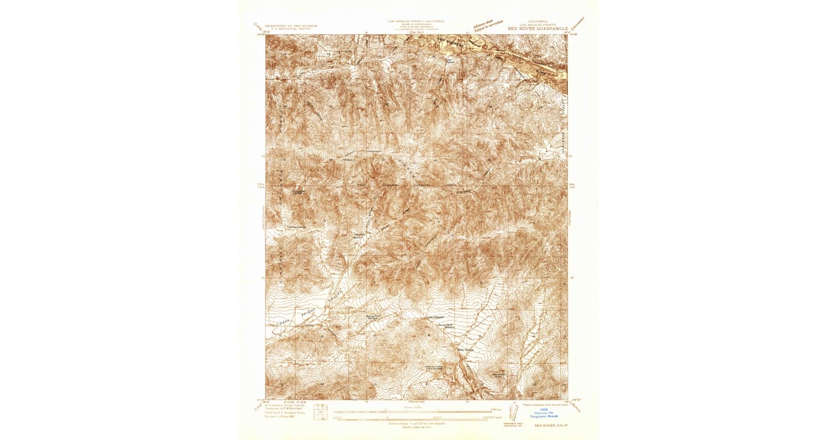 1932 Map of Red Rover, Los Angeles County, CA — High-Res | Pastmaps