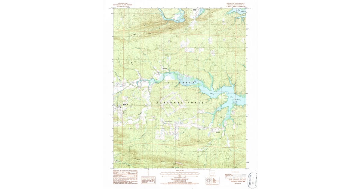 Jackson Reed Map 1986 Map of Reed Mountain, Montgomery County, AR — High-Res | Pastmaps