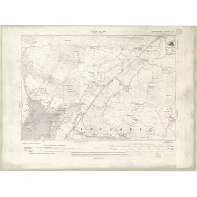 1910 Map of Renfrewshire Sheet I.SE, 1915 Print