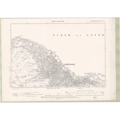 1896 Map of Renfrewshire Sheet II.NW, 1898 Print