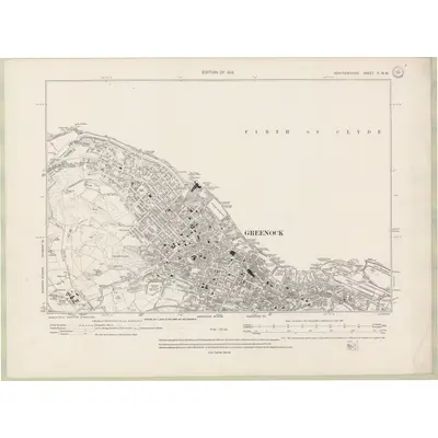 1912 Map of Renfrewshire Sheet II.NW, 1919 Print