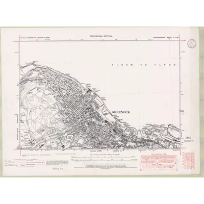 1938 Map of Renfrewshire Sheet II.NW, 1946 Print