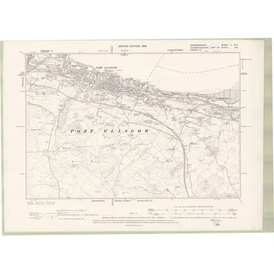 1896 Map of Renfrewshire Sheet II.SE, 1898 Print