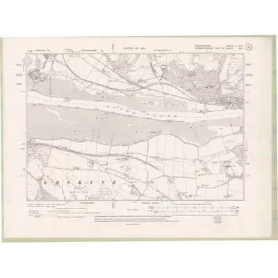 1911 Map of Renfrewshire Sheet III.SE, 1920 Print