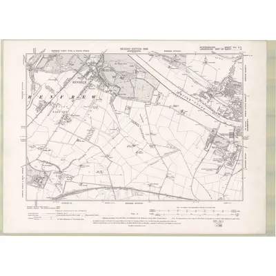 1895 Map of Renfrewshire Sheet VIII.SE, 1899 Print