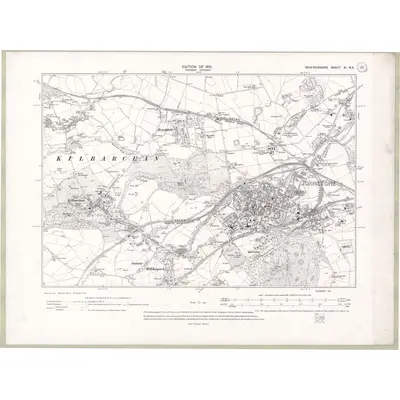 1911 Map of Renfrewshire Sheet XI.NE, 1915 Print