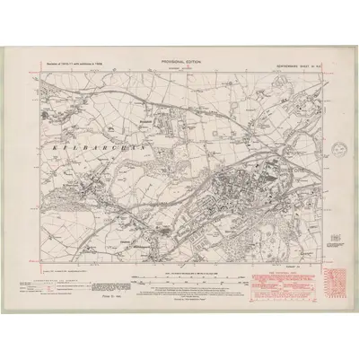 1938 Map of Renfrewshire Sheet XI.NE, 1948 Print