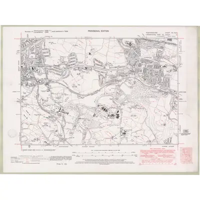 1938 Map of Renfrewshire Sheet XII.NE, 1947 Print