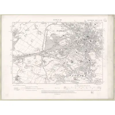 1912 Map of Renfrewshire Sheet XII.NW, 1916 Print