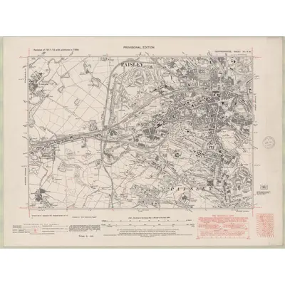1938 Map of Renfrewshire Sheet XII.NW, 1948 Print