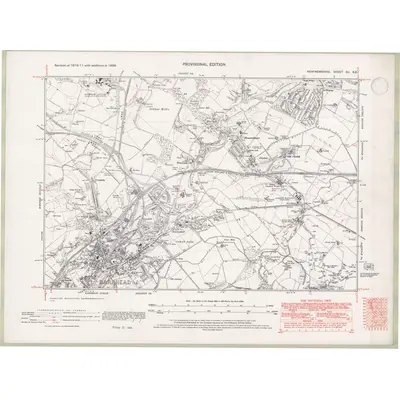 1938 Map of Renfrewshire Sheet XII.SE, 1947 Print
