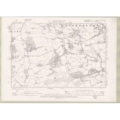 1896 Map of Renfrewshire Sheet XIII.NE & SE, 1899 Print
