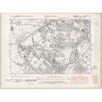 1938 Map of Renfrewshire Sheet XIII.SW, 1947 Print