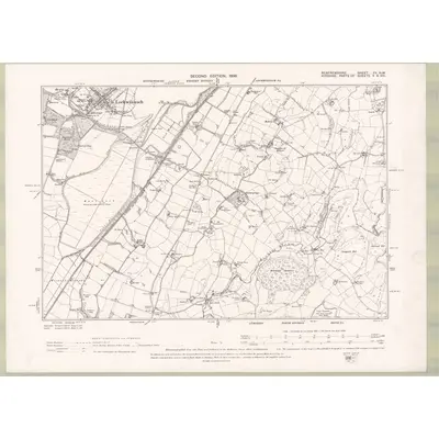 1895 Map of Renfrewshire Sheet XV.NW, 1898 Print