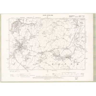 1895 Map of Renfrewshire Sheet XV.SW, 1898 Print