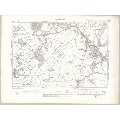 1911 Map of Renfrewshire Sheet XVII.NW, 1914 Print