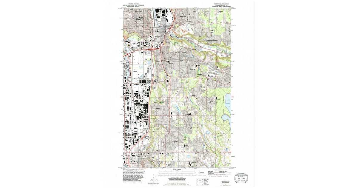 Old Map Renton 1949 Map of Renton, WA — High-Res, 1995 Print | Pastmaps