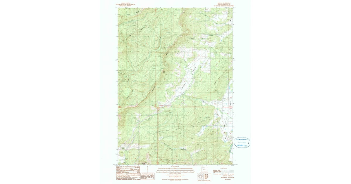 1990 Map of Reston, Douglas County, OR — High-Res | Pastmaps