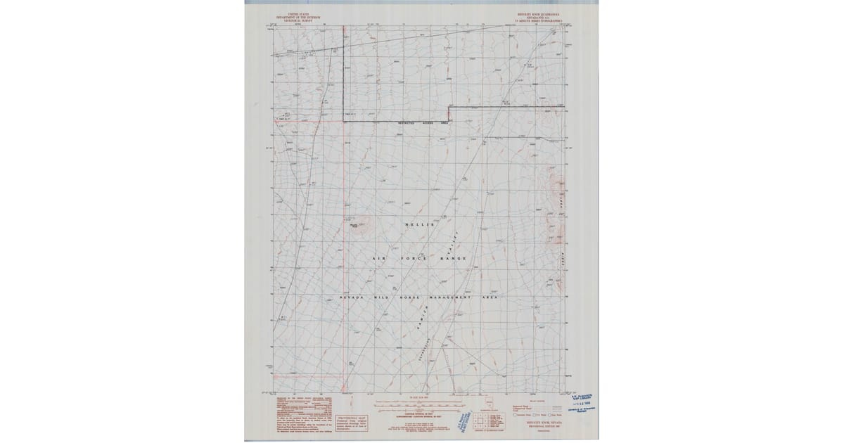 1987 Map of Rhyolite Knob, Nye County, NV — High-Res | Pastmaps