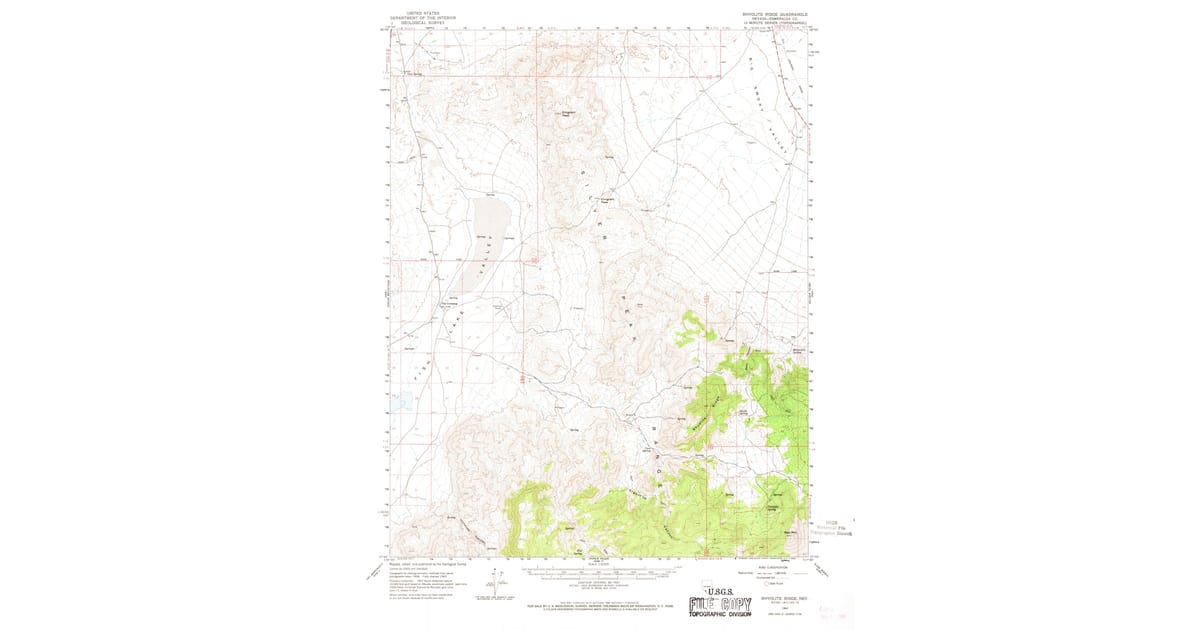1963 Map of Rhyolite Ridge, Esmeralda County, NV — High-Res, 1969 Print ...
