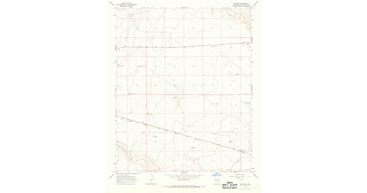 1966 Map of Ricardo, De Baca County, NM — High-Res | Pastmaps