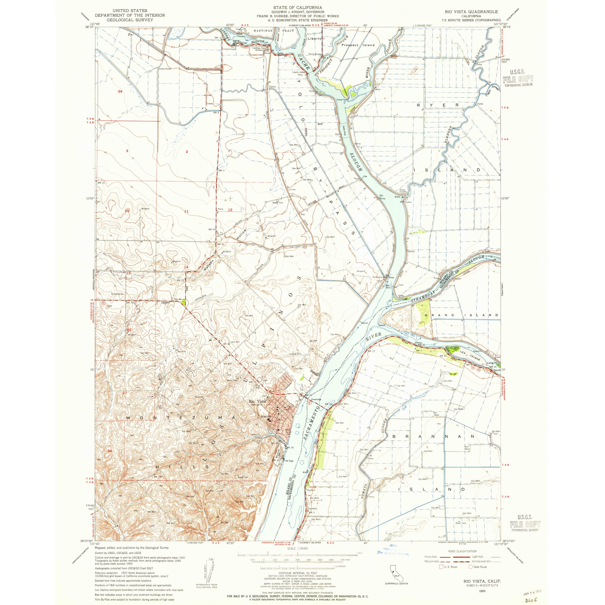 1953 Map of Rio Vista, CA — High-Res | Pastmaps